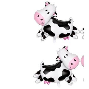 NWT 2 Pcs Cow Shape Foil Balloons, Cute Cartoon Cow Mylar Balloons Large